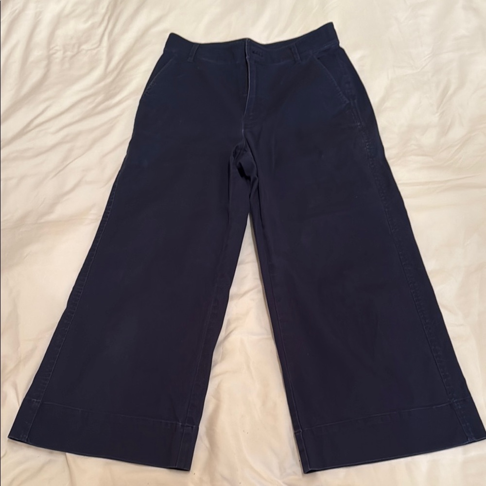 Madewell Navy Blue Wide-Leg Pants